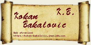 Kokan Bakalović vizit kartica